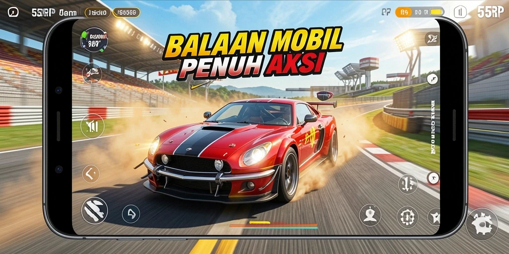 Gameplay Racing yang seru dan penuh aksi di 55RP.