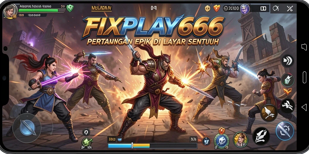 Screenshot FIXPLAY666 menampilkan aksi pertarungan intens dan karakter yang menakjubkan.