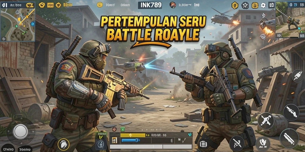 Tangkapan layar utama gameplay seru INK789 Battle Royale.