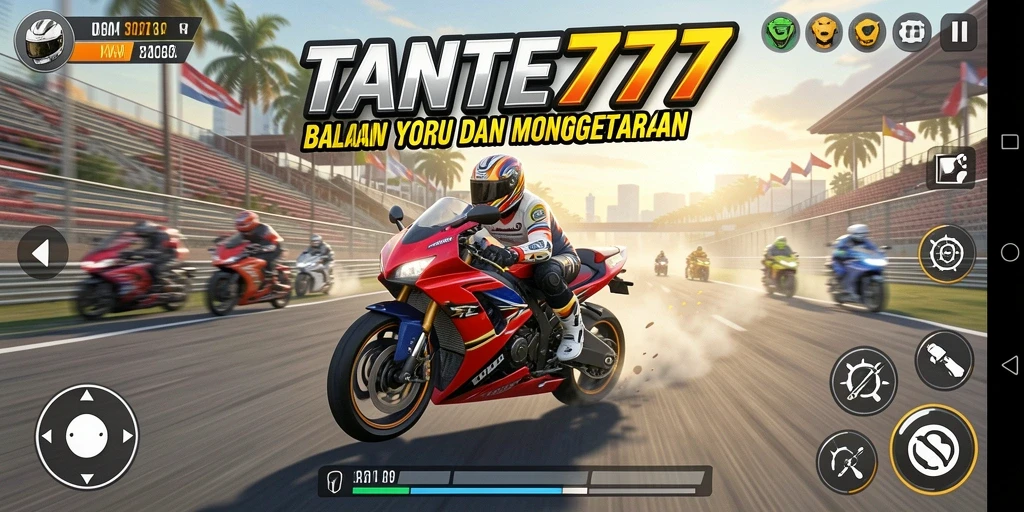 Gameplay seru balapan motor di TANTE777 yang menantang.