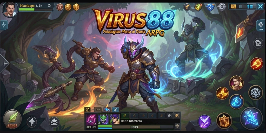 Tampilan gameplay menegangkan dalam petualangan ARPG yang seru.