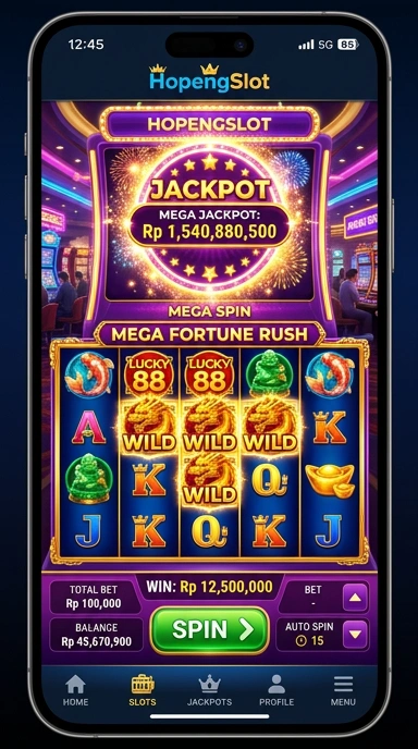 Tampilan antarmuka aplikasi hopengslot yang sederhana dan intuitif.